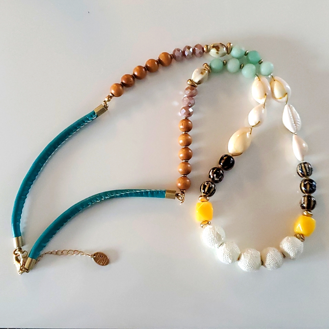 Time And Tru Long Multicolored Beaded With Seashell Fashion Necklace 10$